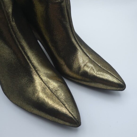 ZARA METALLIC Size 6 Thin Heel‎ Ankle Boots Gold Size 36 3143/010 - Picture 8 of 12